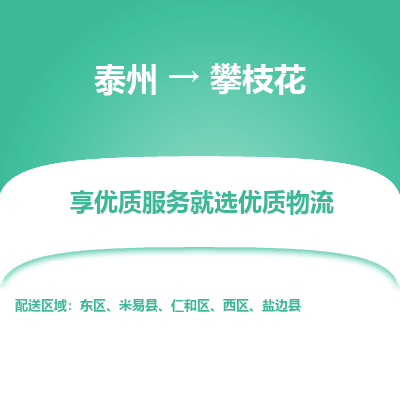 泰州到攀枝花物流專線-泰州到攀枝花物流公司