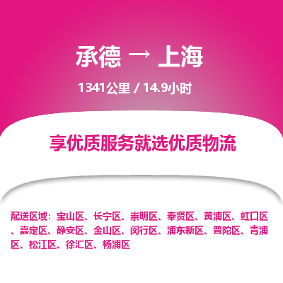 承德到上海物流公司|承德到上海貨運|承德至上海專線物流